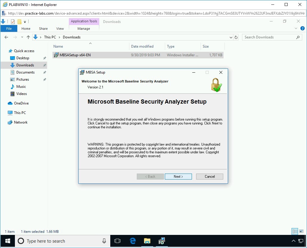 Figure 2.2 Screenshot of PLABWIN10