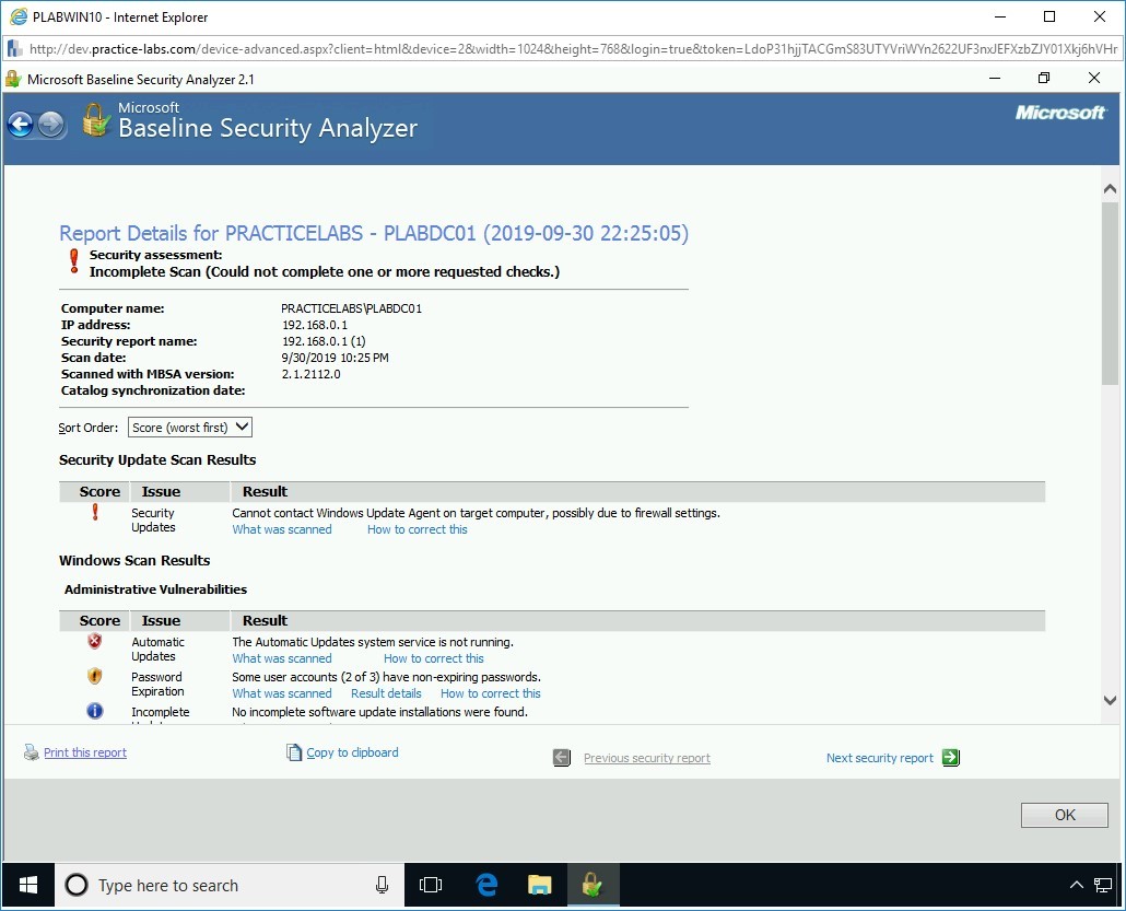 Figure 4.1 Screenshot of PLABWIN10