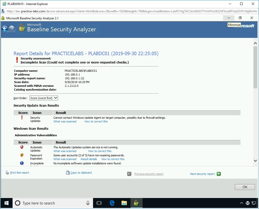 Figure 4.4 Screenshot of PLABWIN10