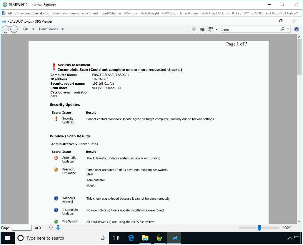 Figure 4.7 Screenshot of PLABWIN10