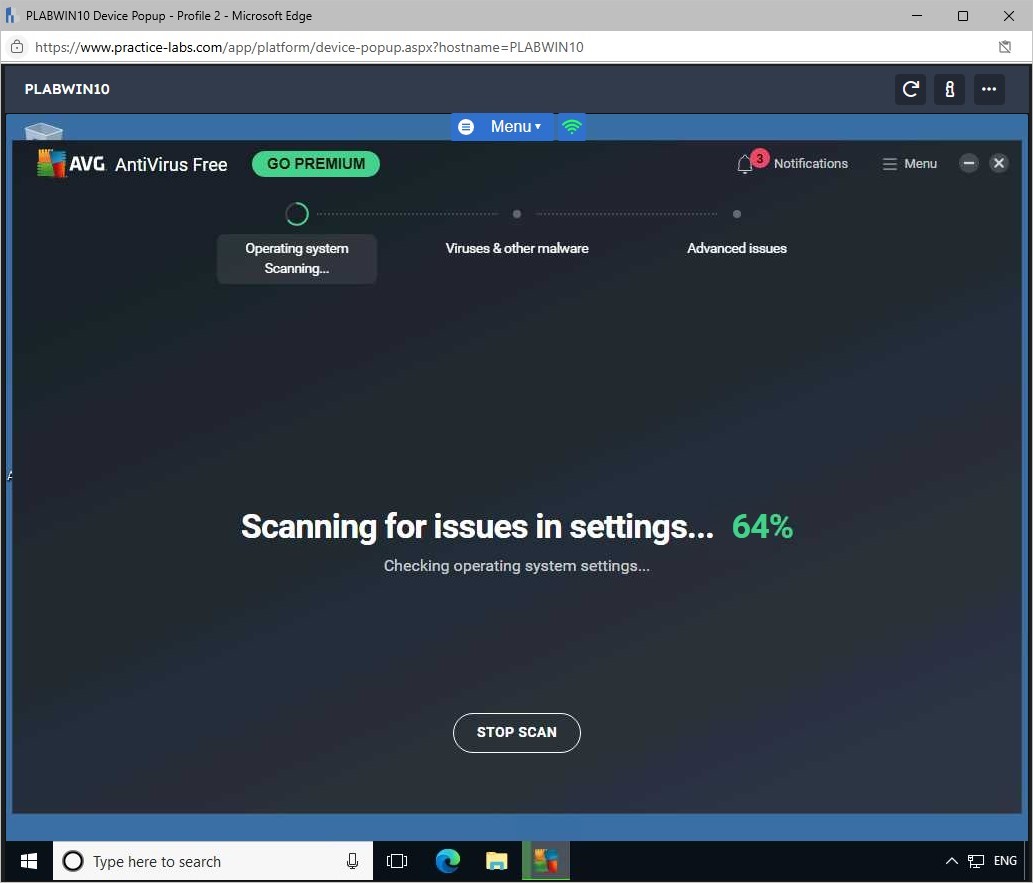 Practice Labs screenshot.