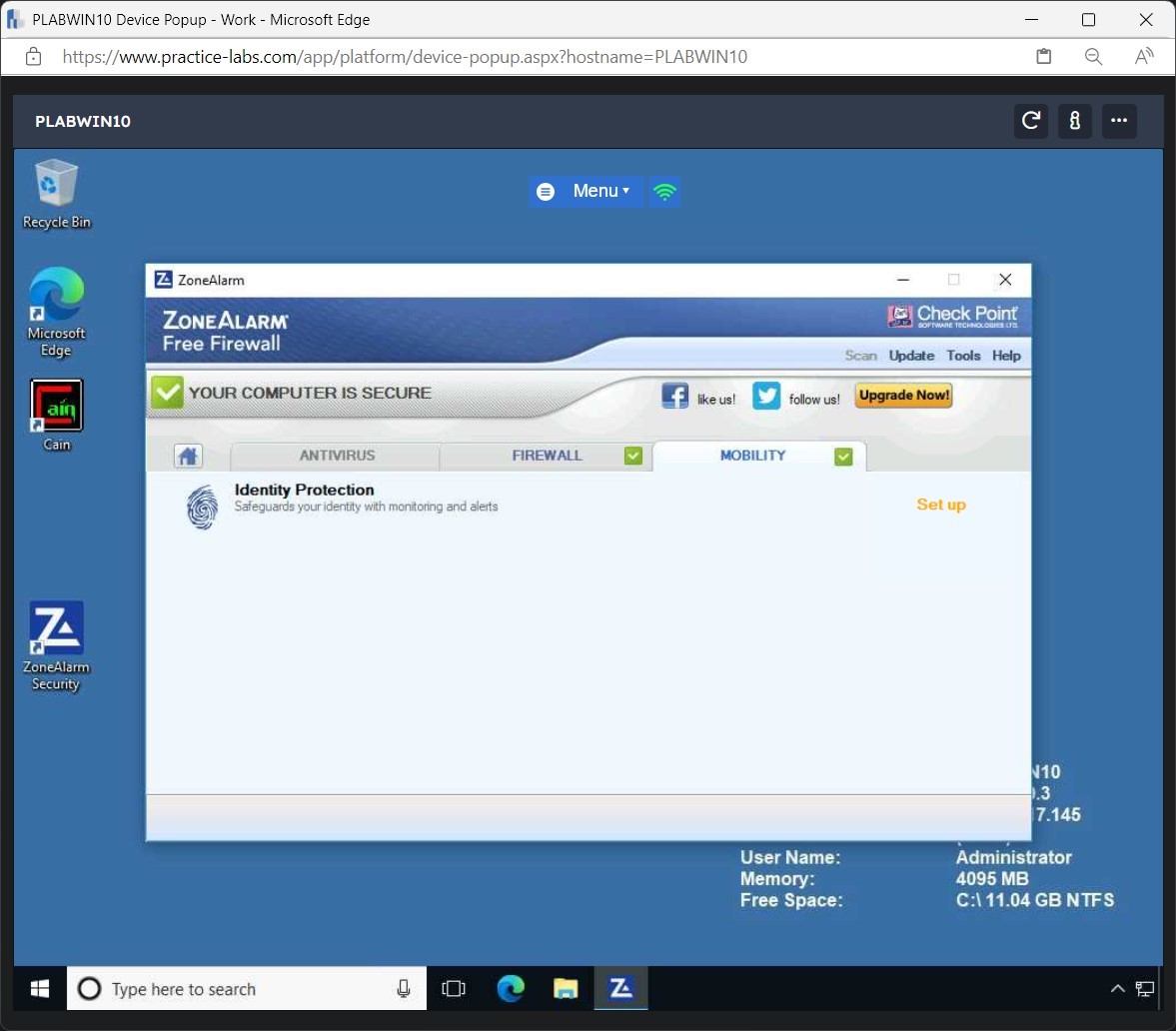 Figure 1.19 Screenshot of PLABWIN10