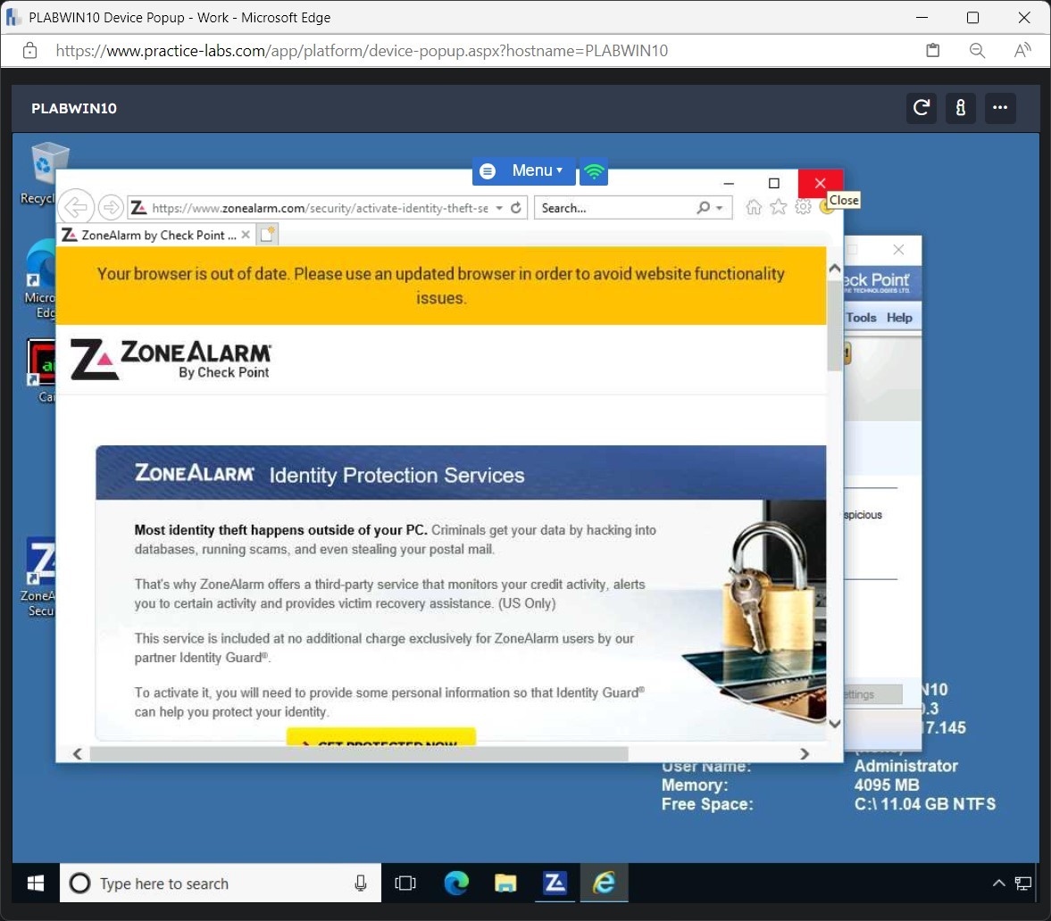 Figure 1.21 Screenshot of PLABWIN10