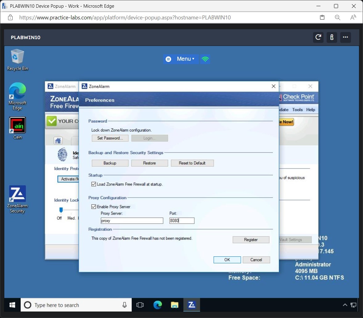 Figure 1.23 Screenshot of PLABWIN10