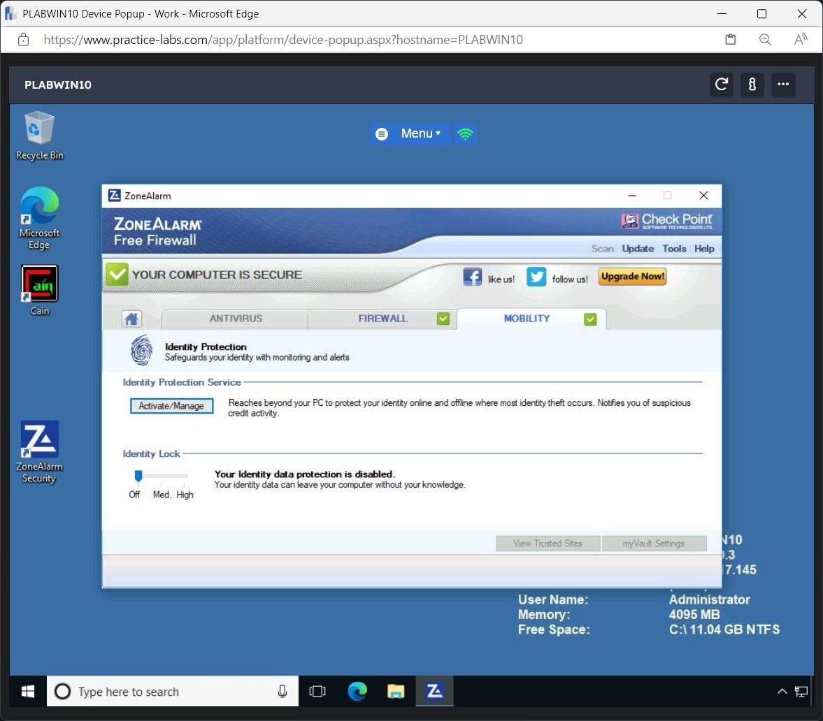 Figure 1.24 Screenshot of PLABWIN10