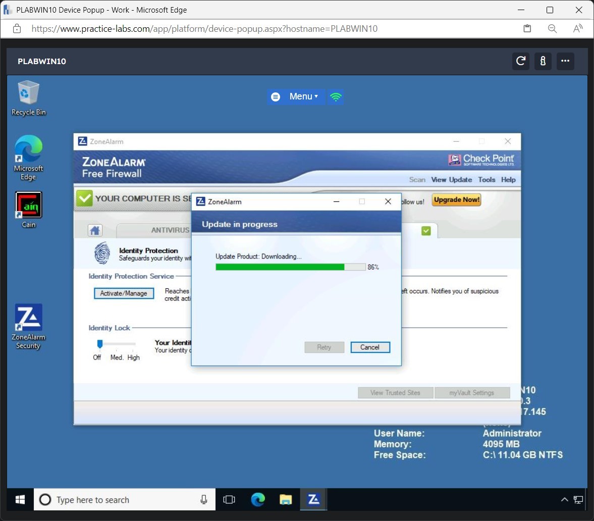 Figure 1.26 Screenshot of PLABWIN10