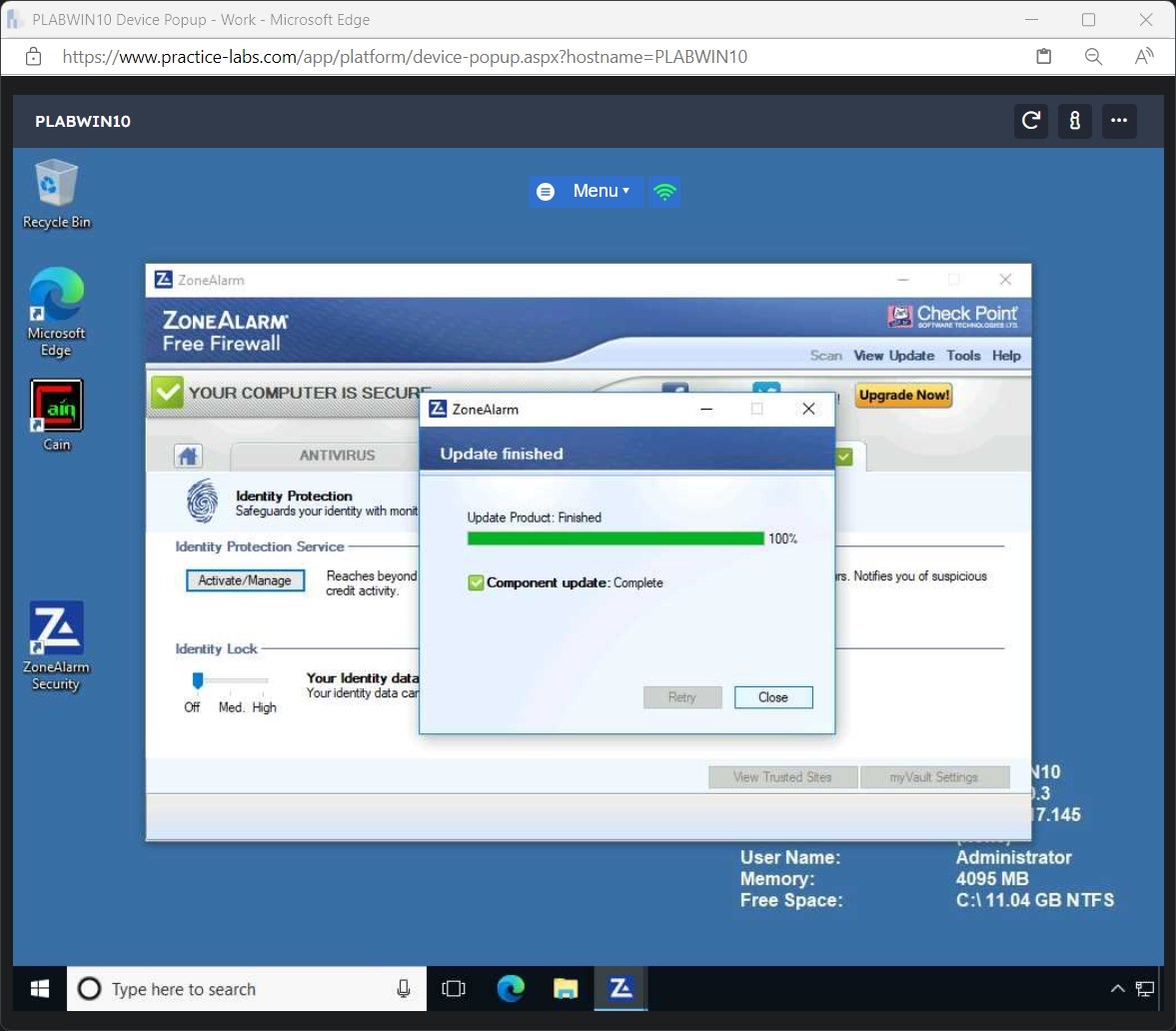 Figure 1.27 Screenshot of PLABWIN10