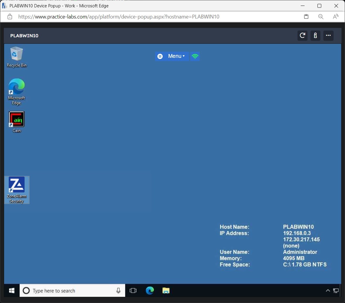 Figure 1.30 Screenshot of PLABWIN10