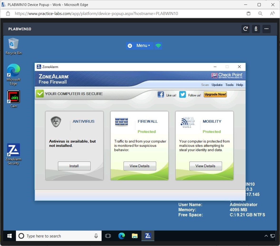 Figure 1.31 Screenshot of PLABWIN10