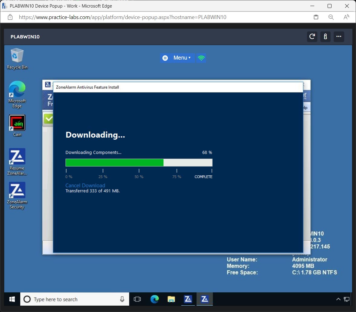 Figure 1.32 Screenshot of PLABWIN10
