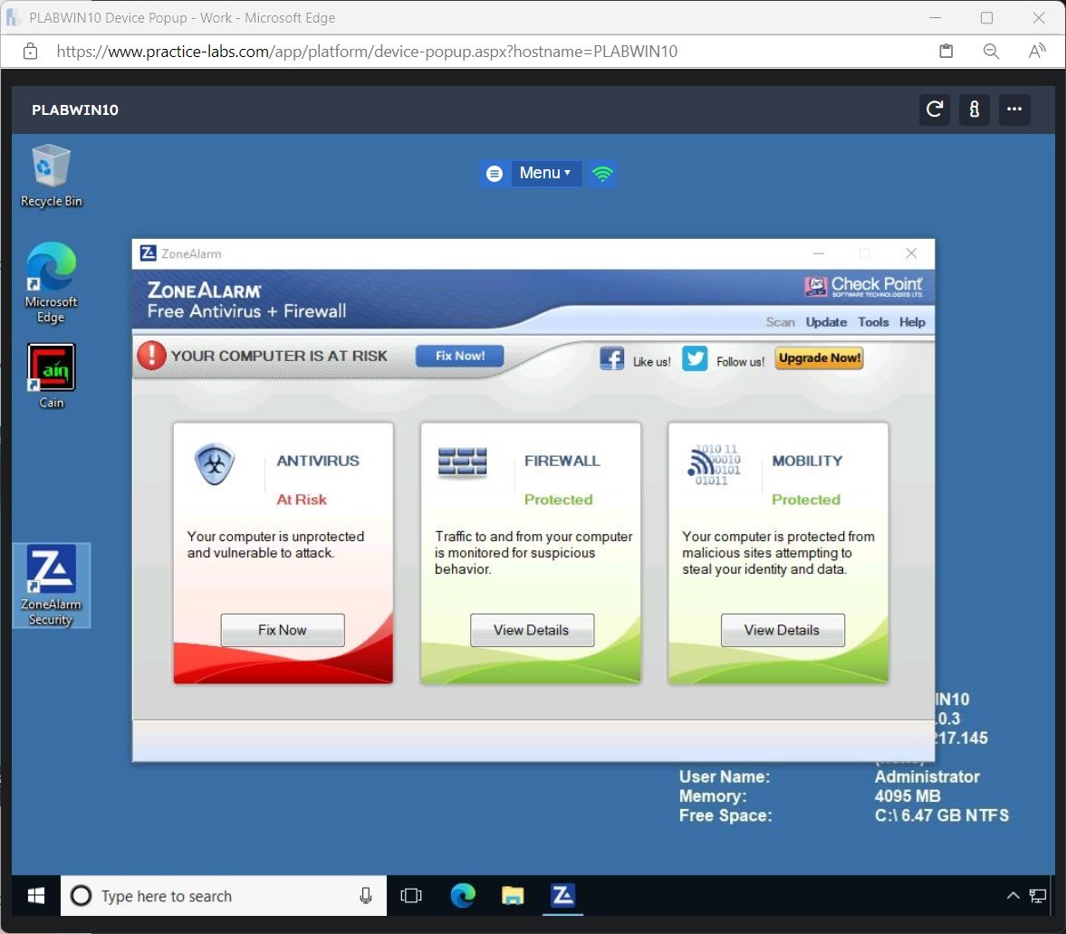 Figure 1.34 Screenshot of PLABWIN10