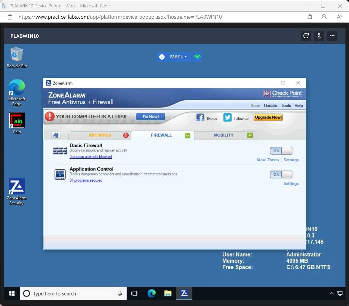 Figure 1.35 Screenshot of PLABWIN10
