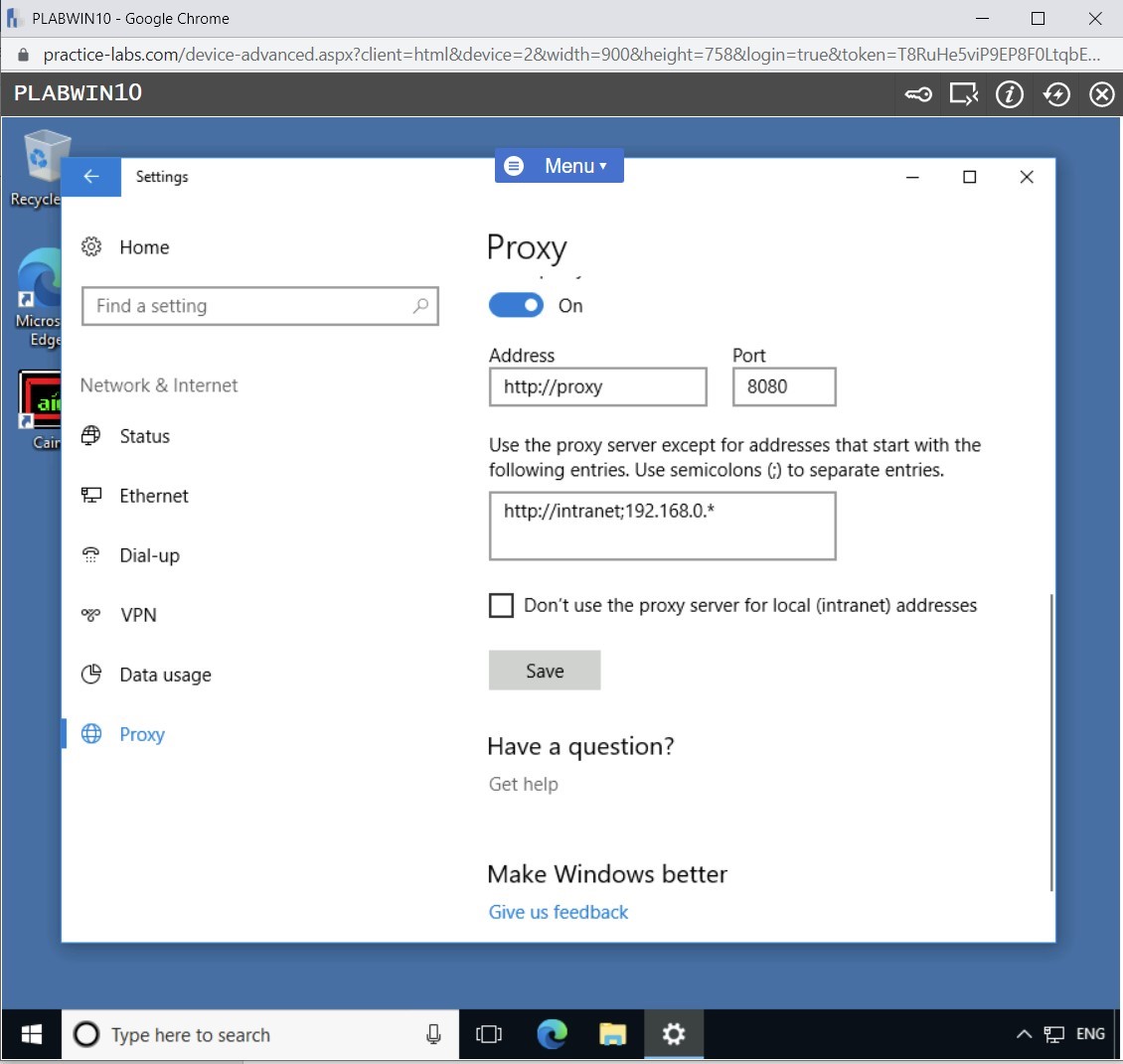 Figure 1.3 Screenshot of PLABWIN10
