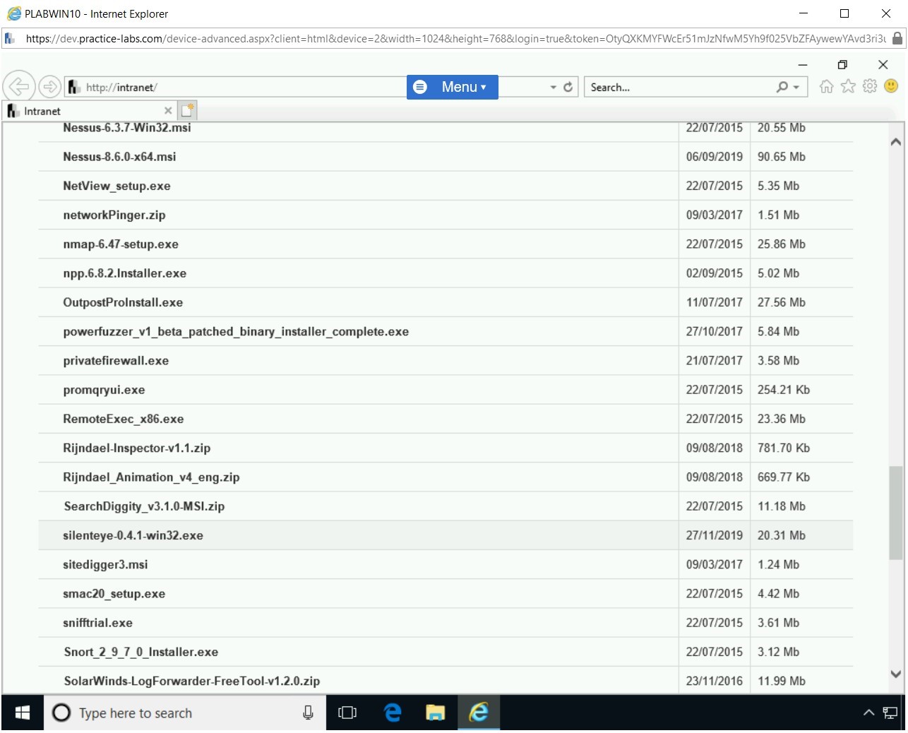 Figure 1.61 Screenshot of PLABWIN10