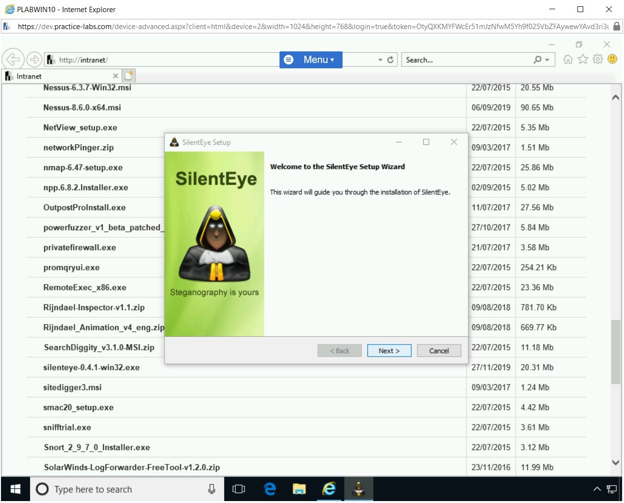 Figure 1.63 Screenshot of PLABWIN10