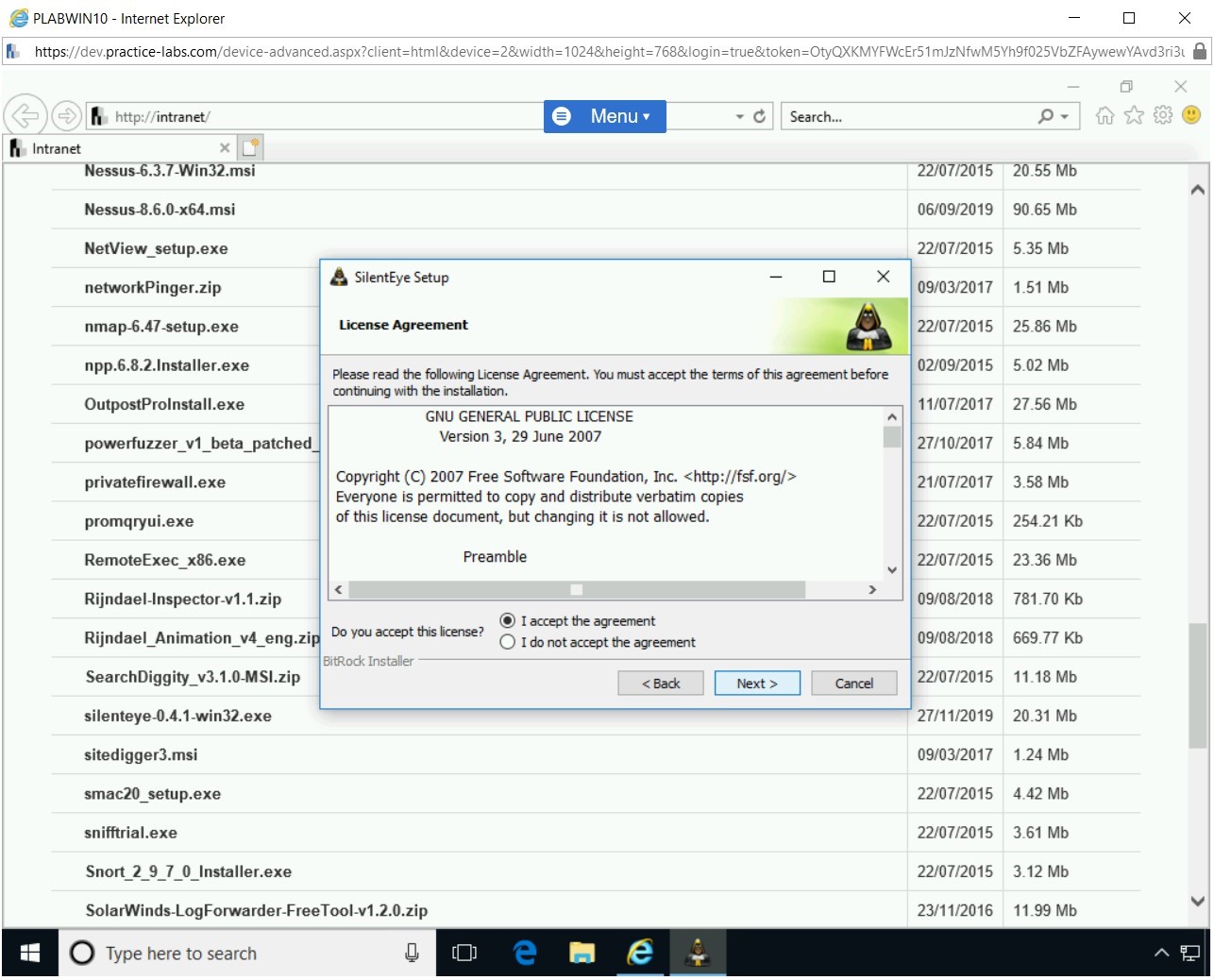 Figure 1.64 Screenshot of PLABWIN10