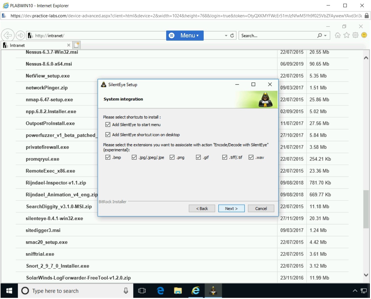 Figure 1.66 Screenshot of PLABWIN10