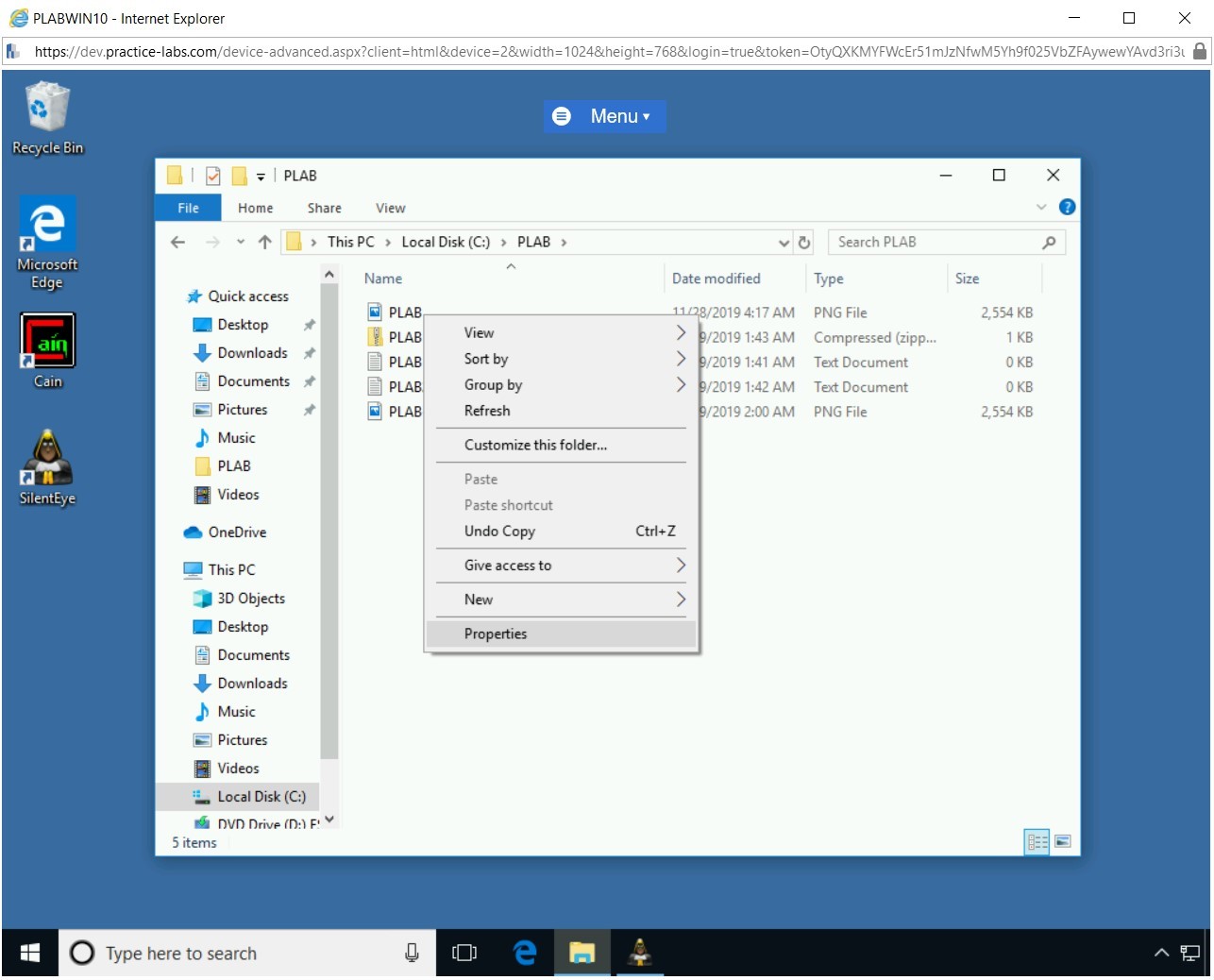 Figure 1.73 Screenshot of PLABWIN10