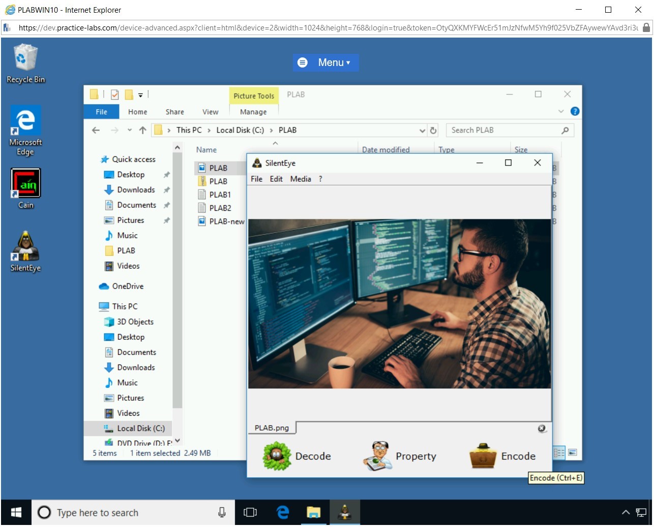 Figure 1.76 Screenshot of PLABWIN10