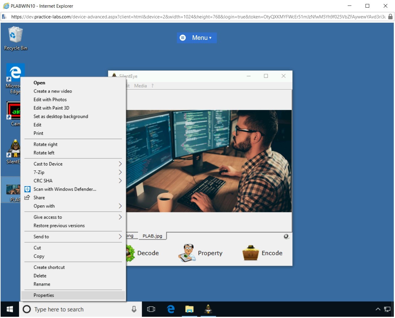 Figure 1.79 Screenshot of PLABWIN10