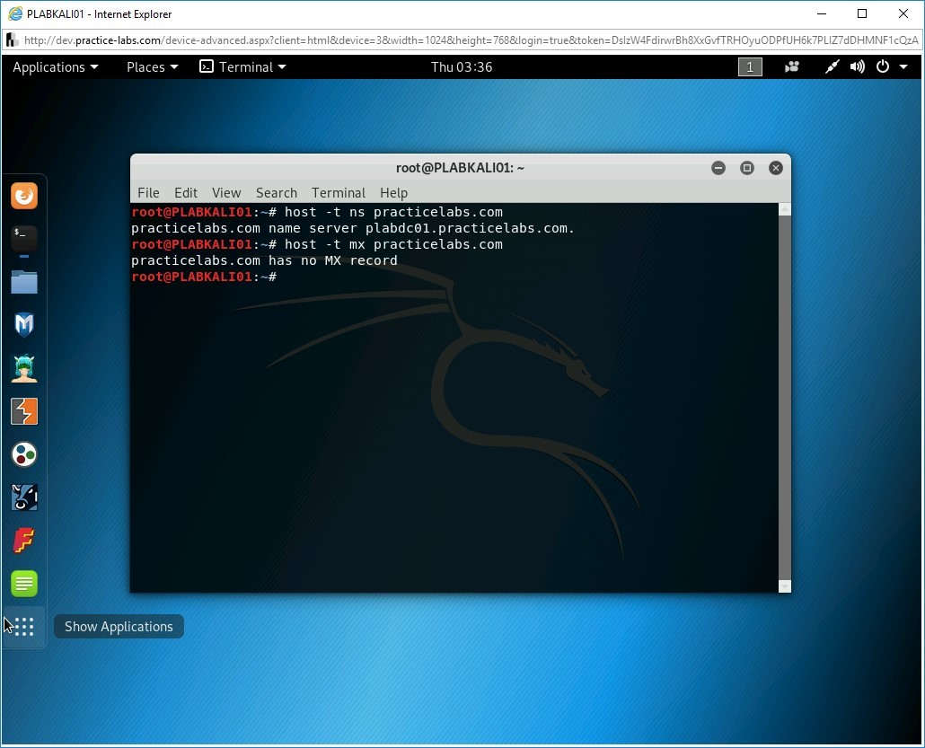 Figure 2.6 Screenshot of PLABKALI01