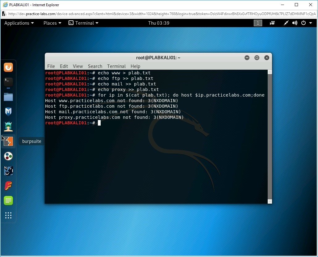 Figure 2.9 Screenshot of PLABKALI01