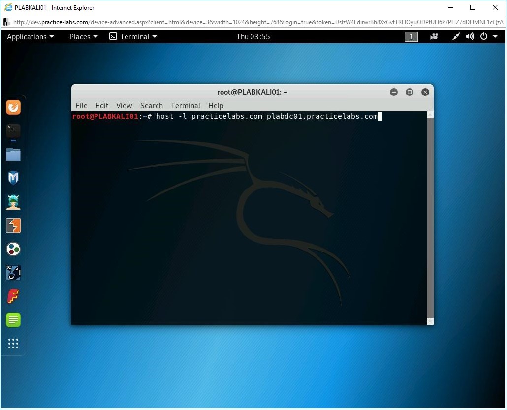 Figure 2.10 Screenshot of PLABKALI01