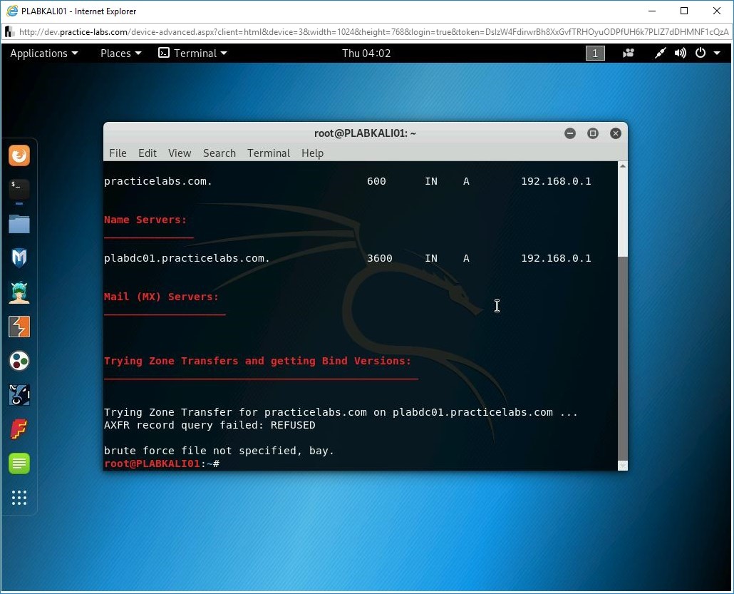 Figure 2.15 Screenshot of PLABKALI01