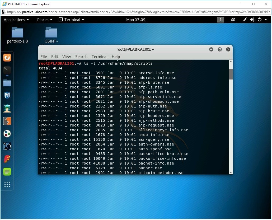Figure 2.16 Screenshot of PLABKALI01