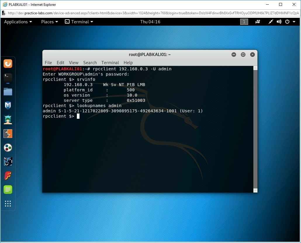 Figure 2.23 Screenshot of PLABKALI01