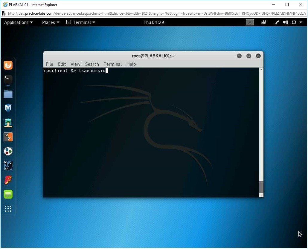 Figure 2.26 Screenshot of PLABKALI01
