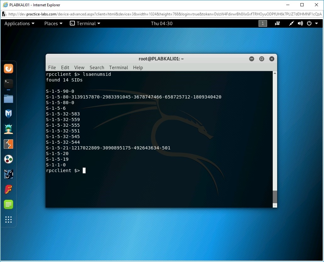 Figure 2.27 Screenshot of PLABKALI01