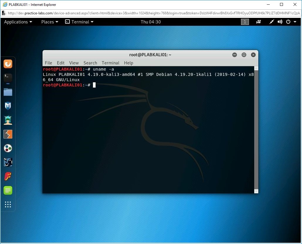 Figure 2.30 Screenshot of PLABKALI01