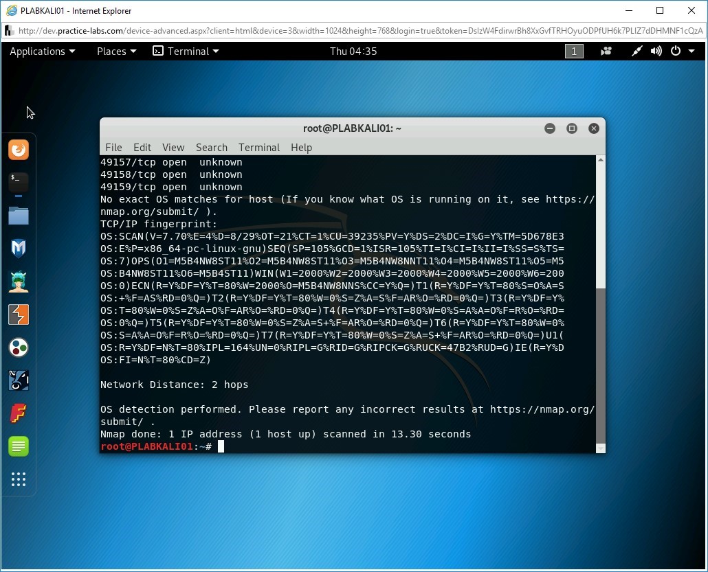 Figure 2.33 Screenshot of PLABKALI01
