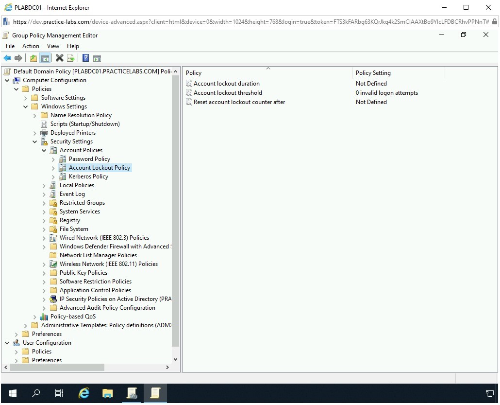 Figure 3.7 Screenshot of PLABDC01