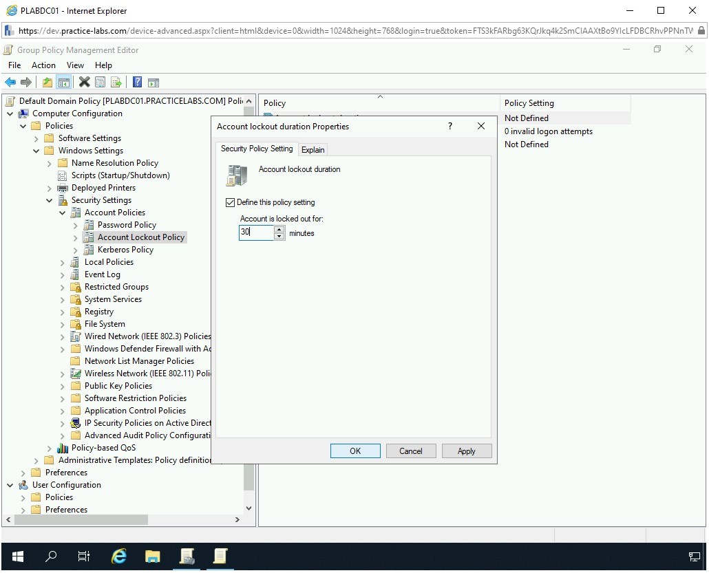 Figure 3.9 Screenshot of PLABDC01