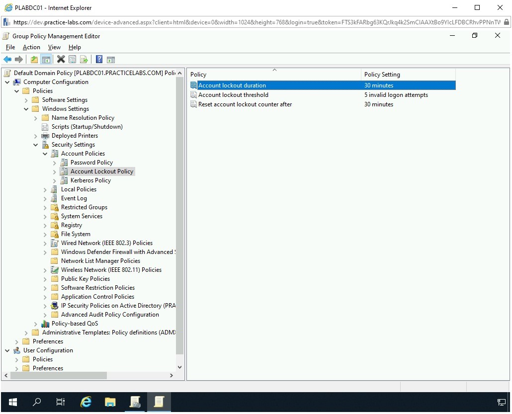 Figure 3.11 Screenshot of PLABDC01