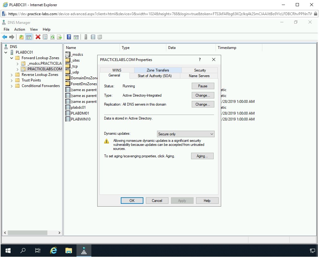 Figure 3.19 Screenshot of PLABDC01