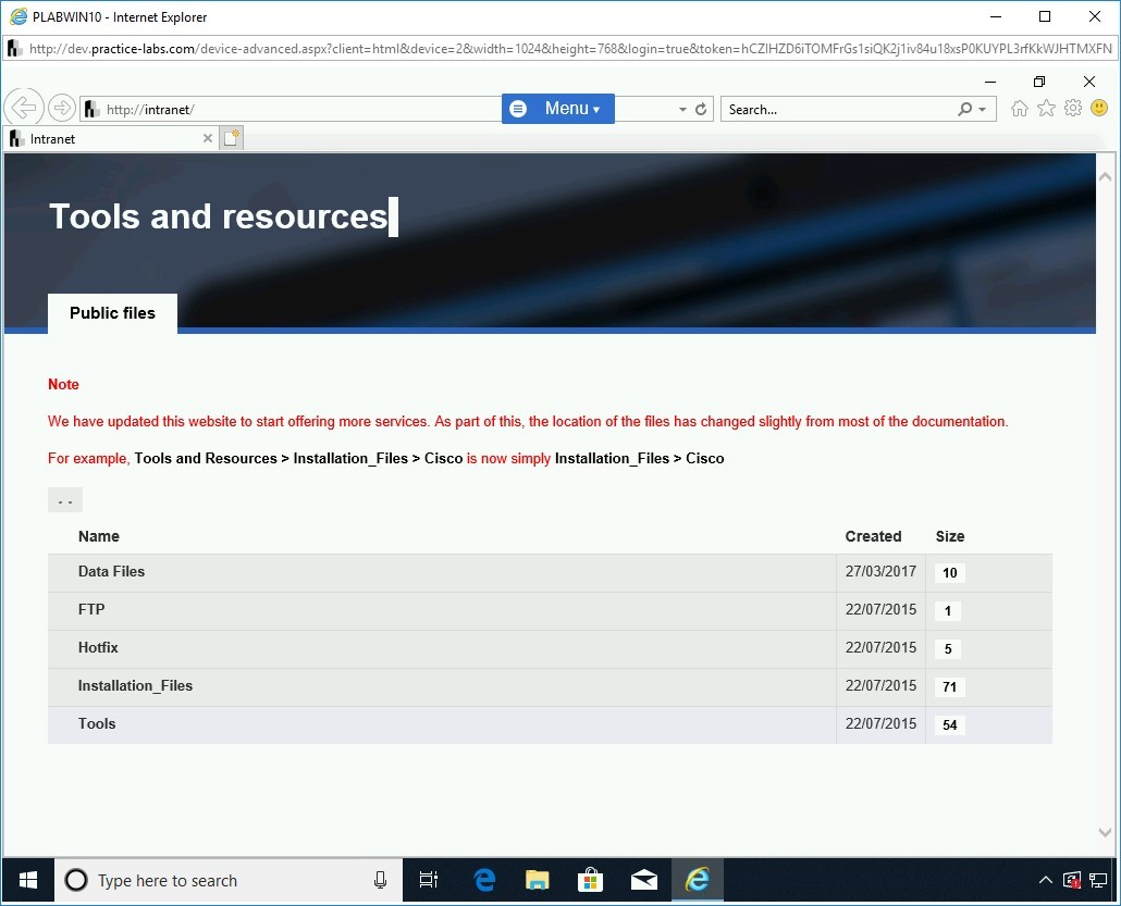 Figure 1.2 Screenshot of PLABWIN10