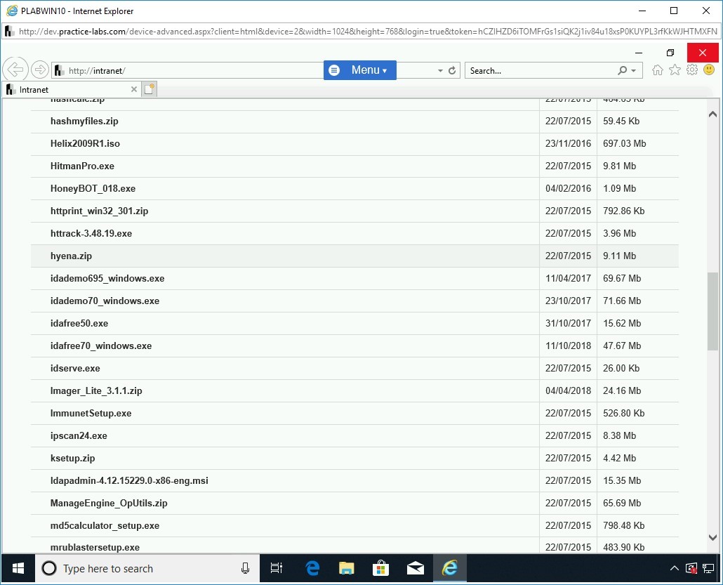 Figure 1.42 Screenshot of PLABWIN10