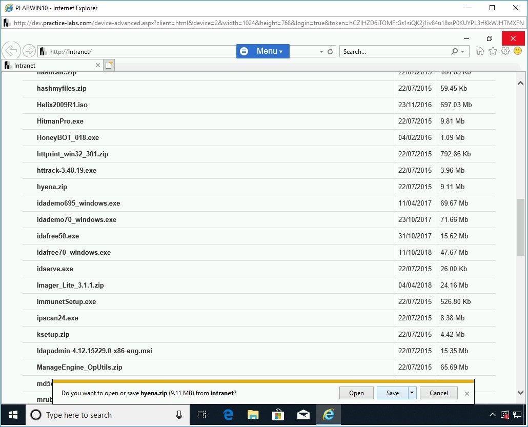 Figure 1.43 Screenshot of PLABWIN10