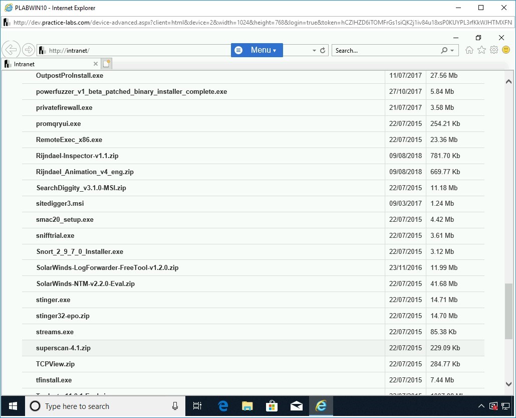 Figure 1.4 Screenshot of PLABWIN10
