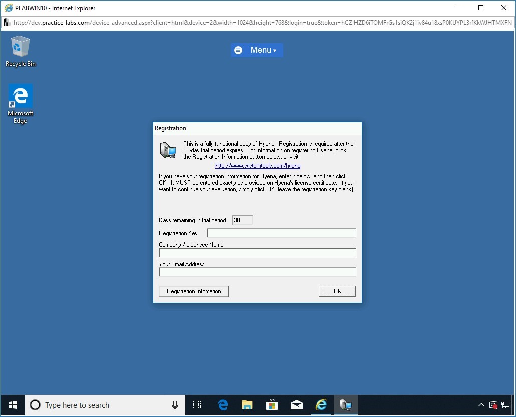 Figure 1.57 Screenshot of PLABWIN10