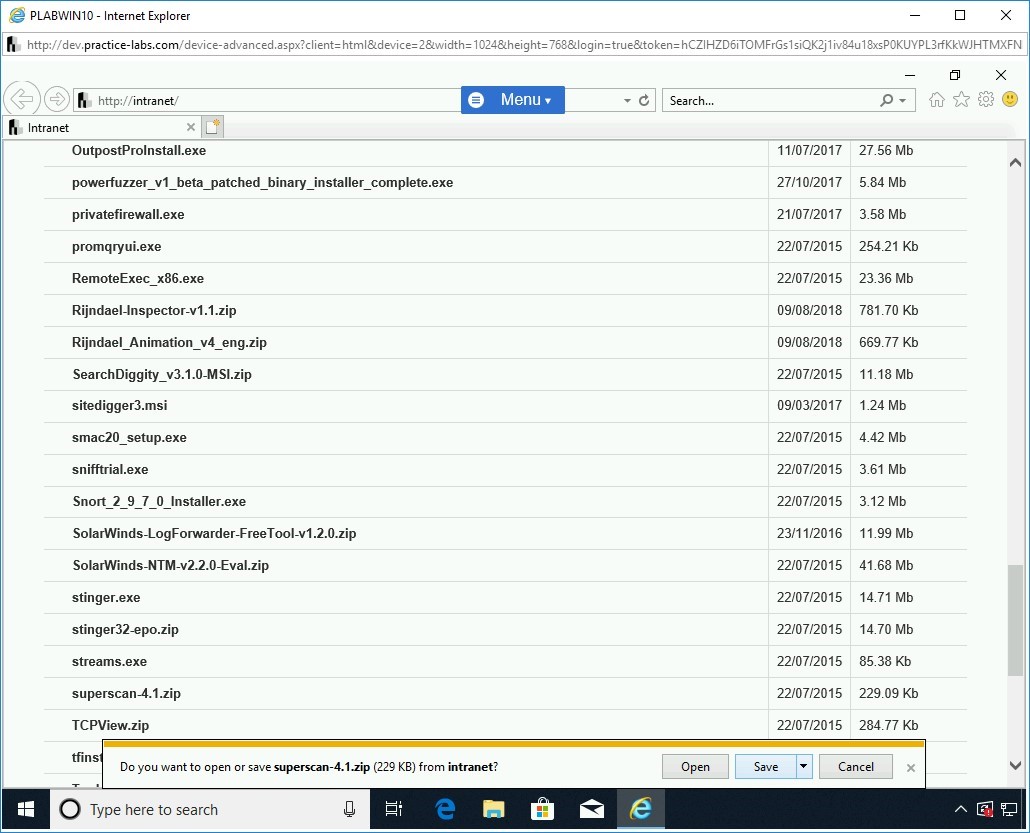 Figure 1.5 Screenshot of PLABWIN10