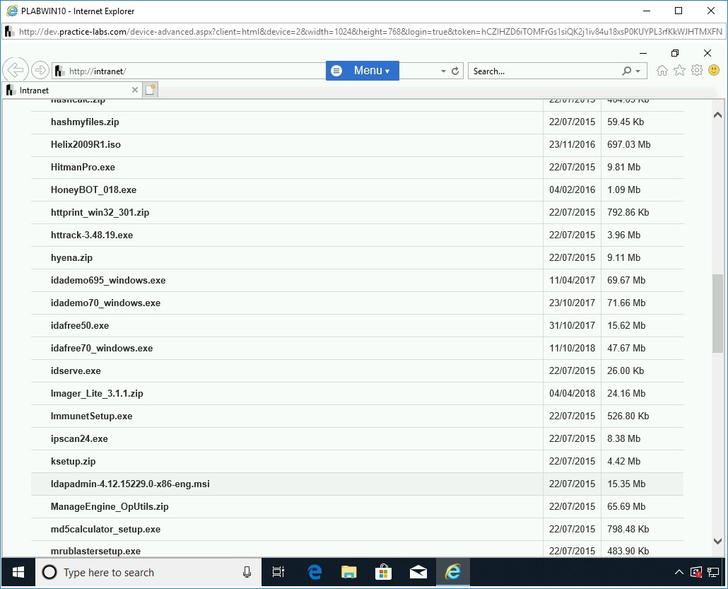 Figure 1.69 Screenshot of PLABWIN10