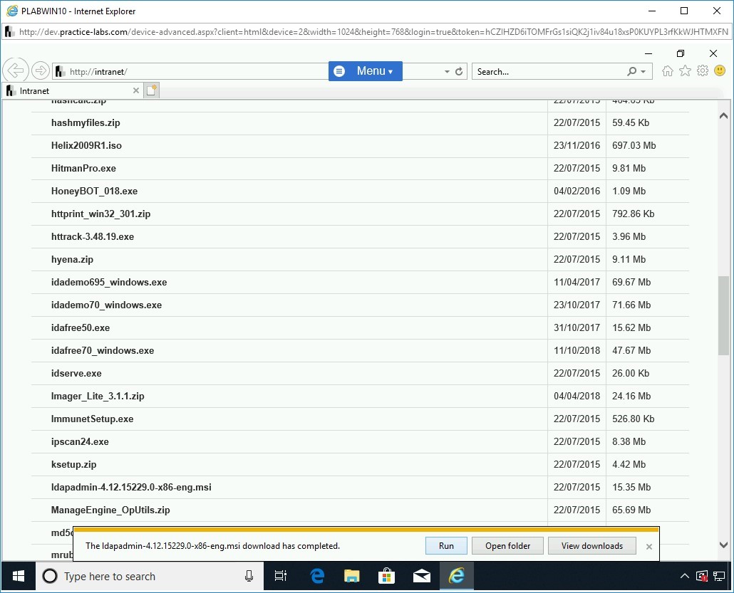 Figure 1.71 Screenshot of PLABWIN10