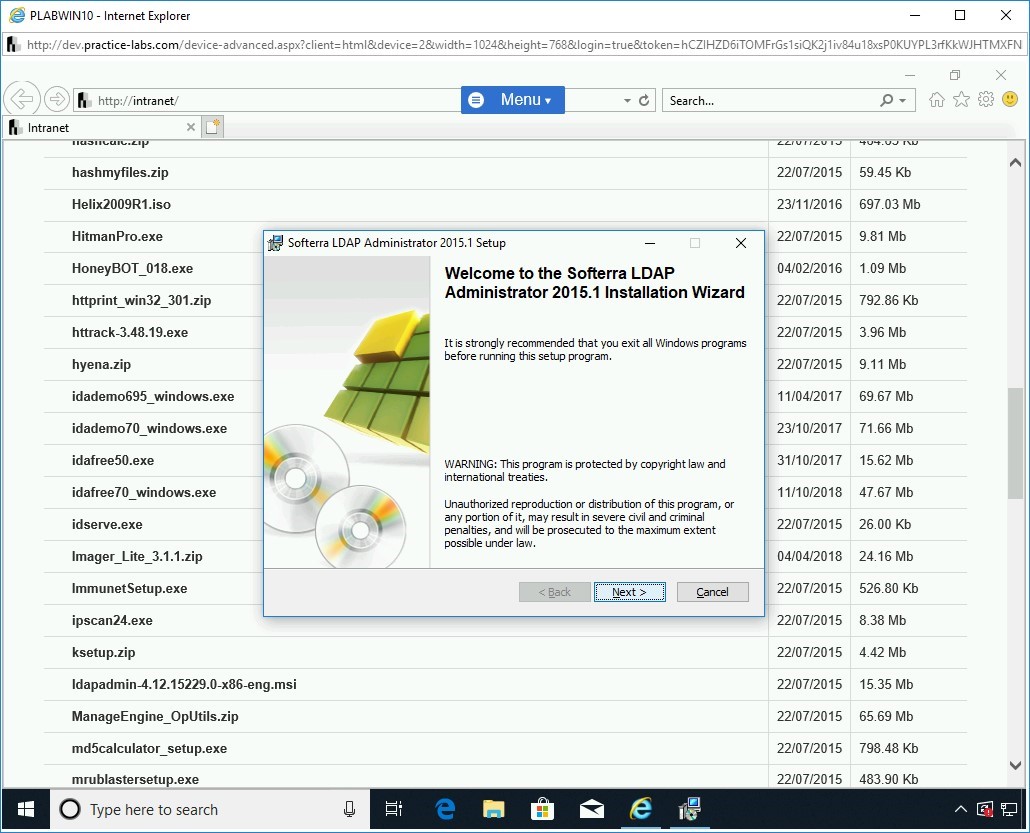 Figure 1.72 Screenshot of PLABWIN10