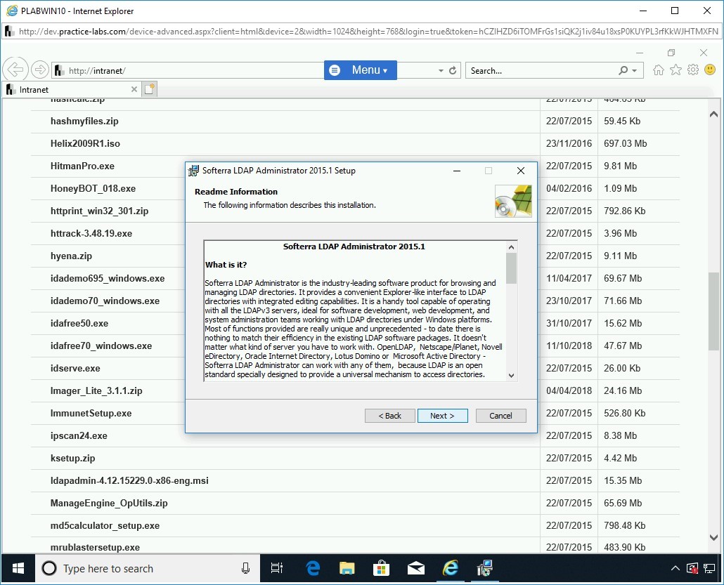 Figure 1.74 Screenshot of PLABWIN10