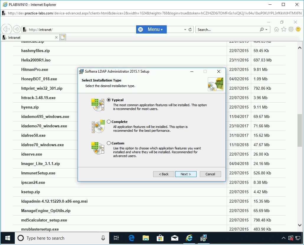 Figure 1.76 Screenshot of PLABWIN10