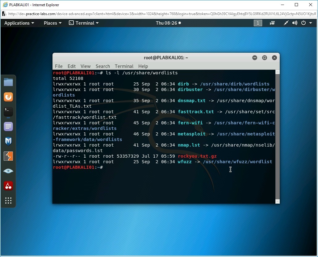 Figure 1.9 Screenshot of PLABKALI01